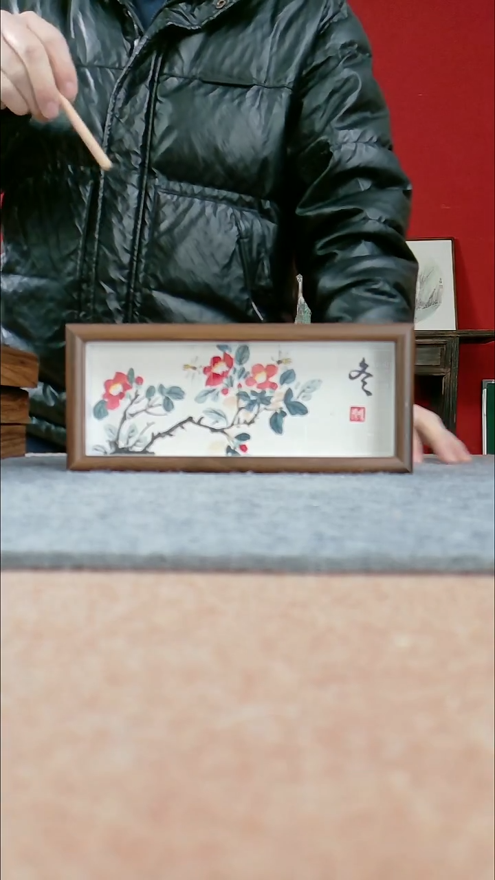 国画纯手写纯手绘-带框10*15