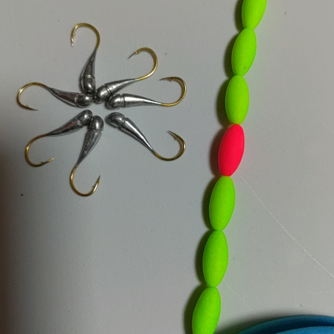 手工制作朝天钩七星漂线组醒目豆少跑鱼钩尖锋利灵敏度高进口线