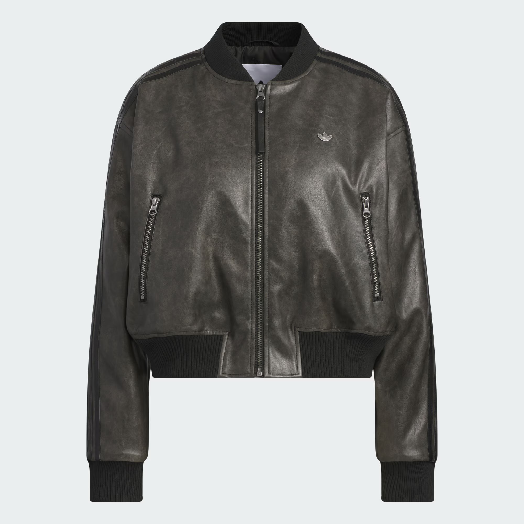 阿迪达斯/adidas女子三叶草时尚宽松保暖复古运动夹克棉服 KC2656