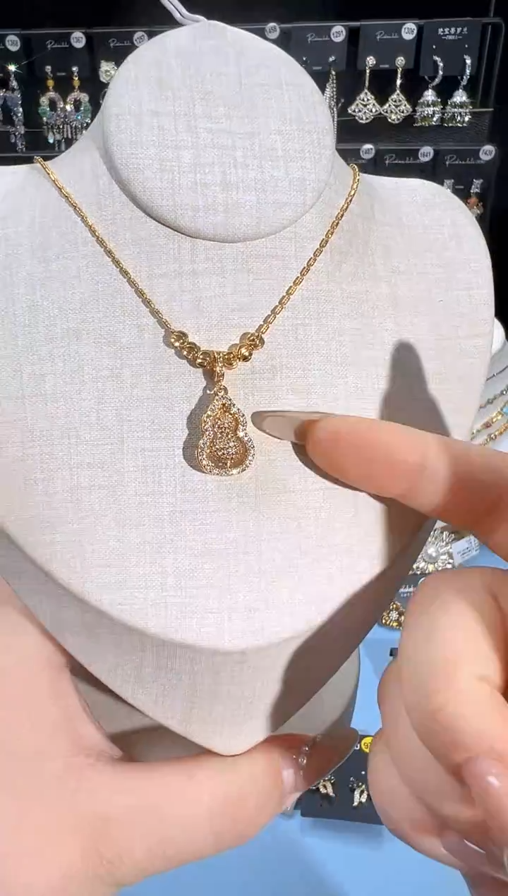 铜合金925银无里里葫芦项链双面