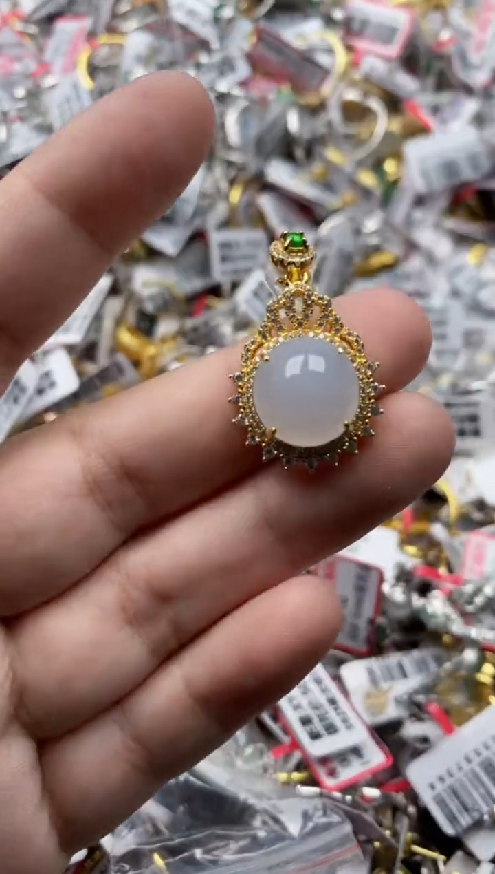 【闪购商品】翡翠戒指银S925镶嵌88888---6