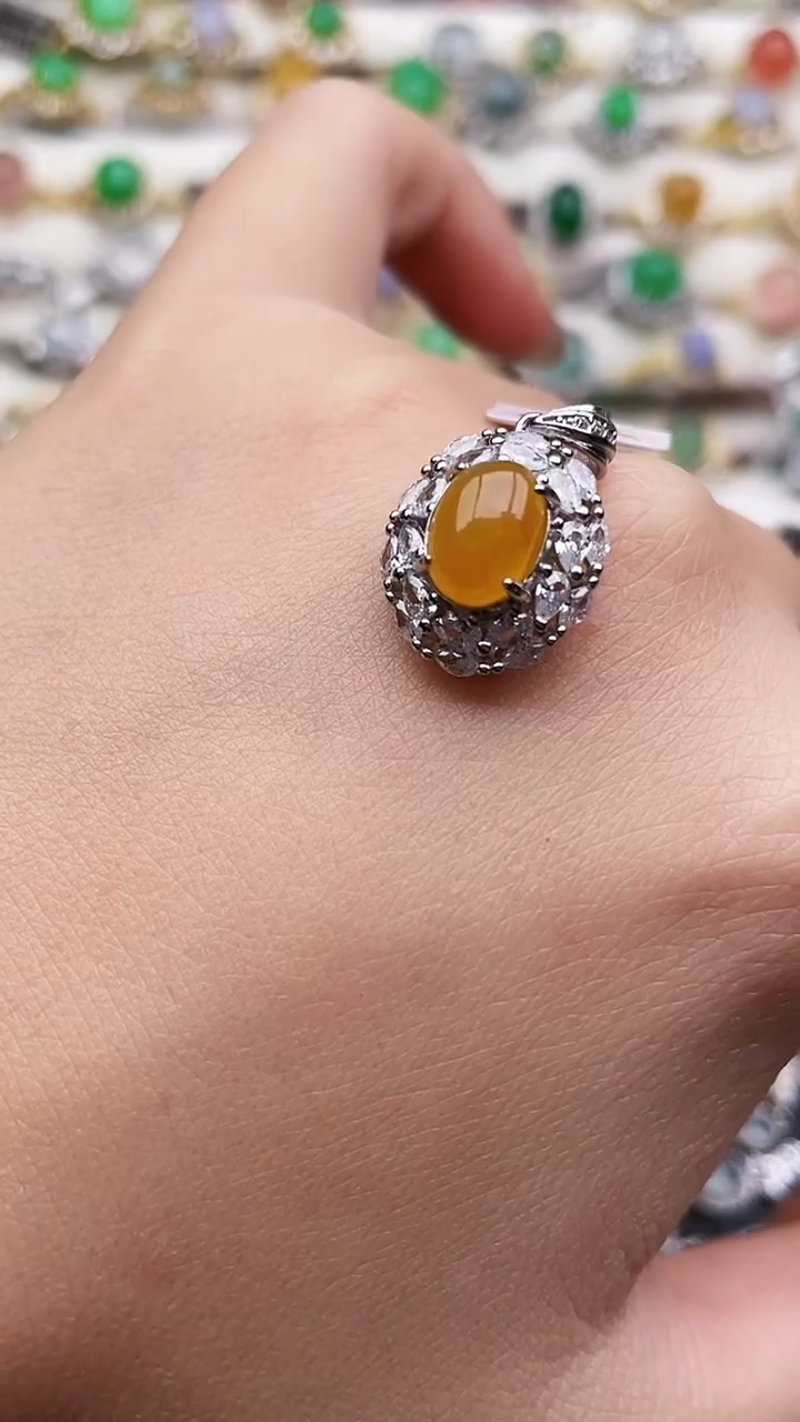 吊坠(赠链)银S925镶嵌翡翠164