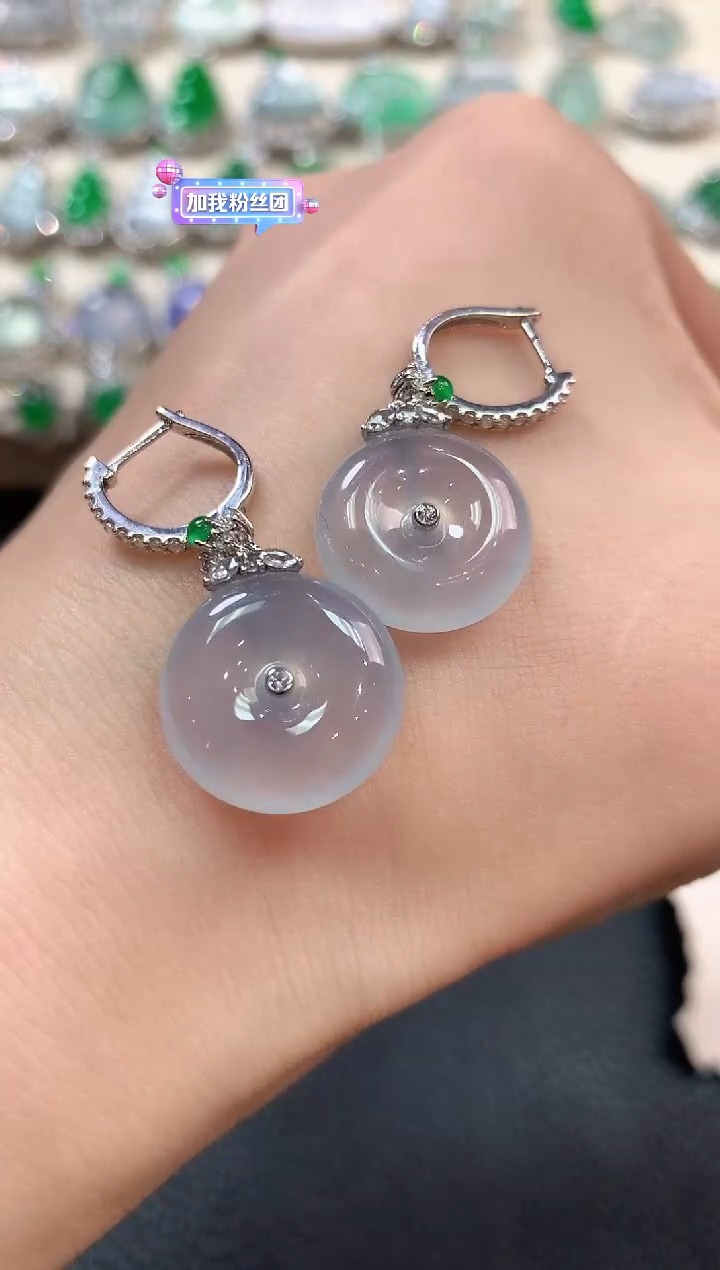 【闪购商品】翡翠耳饰18K金镶嵌n22     