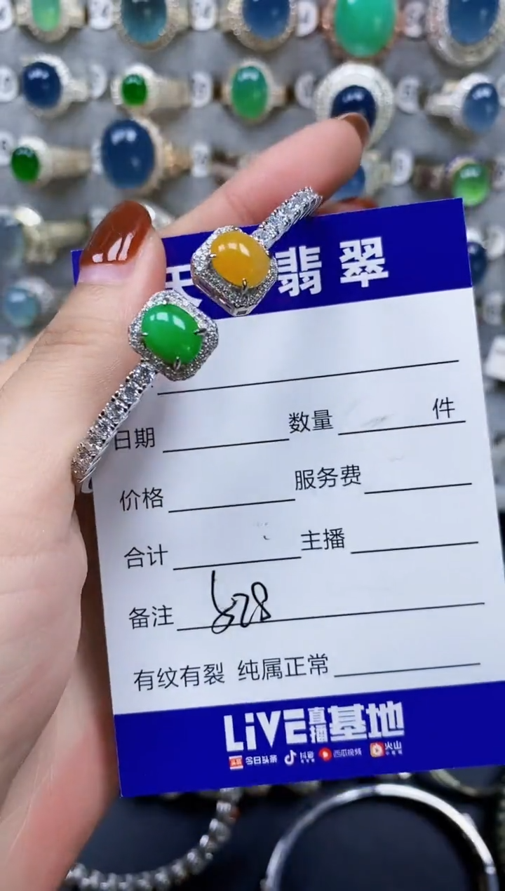 翡翠手镯银S925镶嵌528