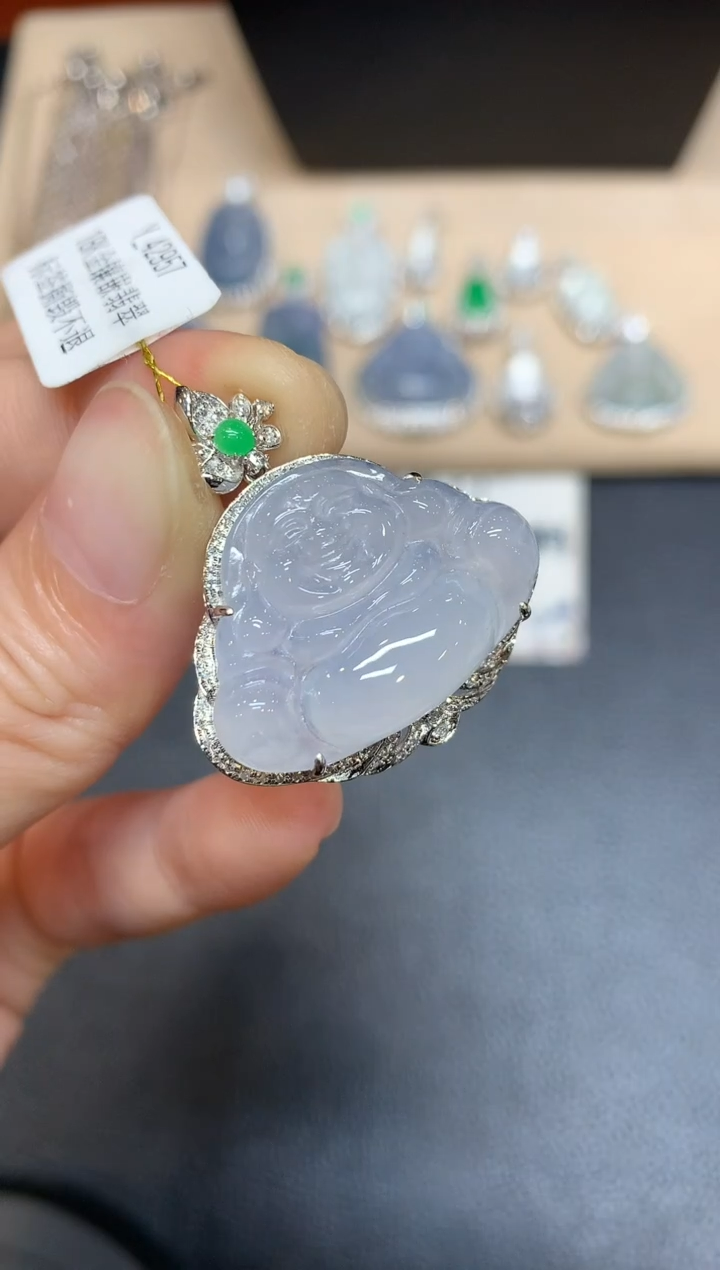 【闪购商品】翡翠吊坠(不含链)18K金镶嵌佛公【无服务费