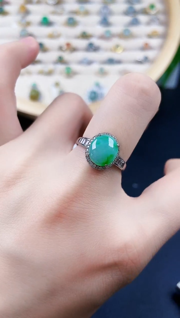 【闪购商品】翡翠戒指银S925镶嵌1312321