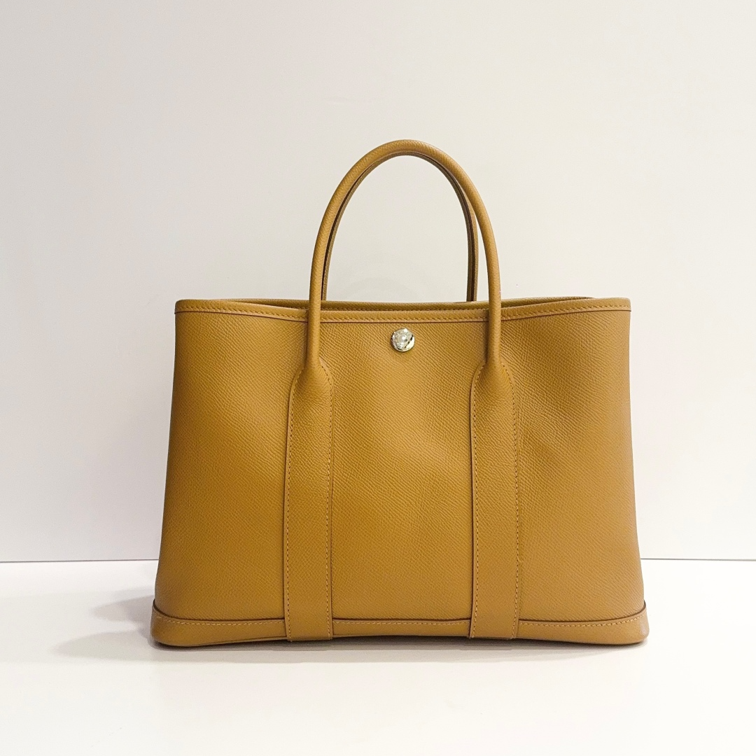 99新 Hermes/爱马仕 7姐专场/芝麻色 花园 30 手提包 Z刻