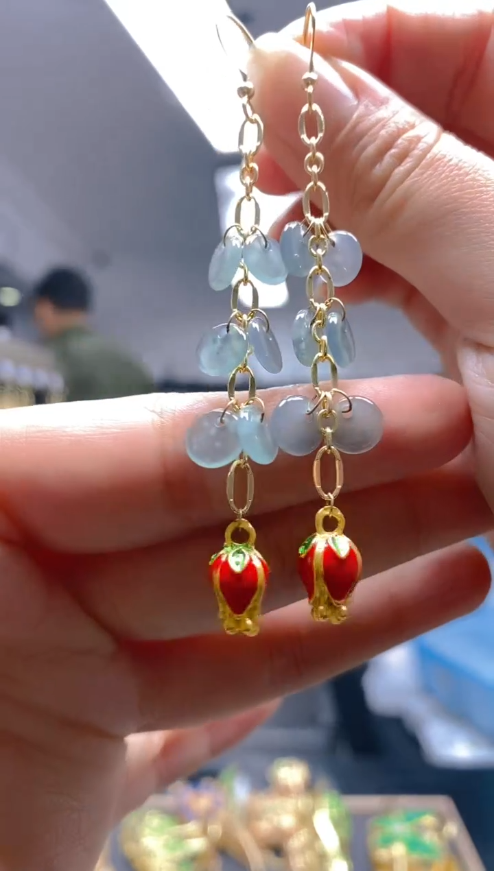 【闪购商品】翡翠耳饰合金0324翡翠耳钩