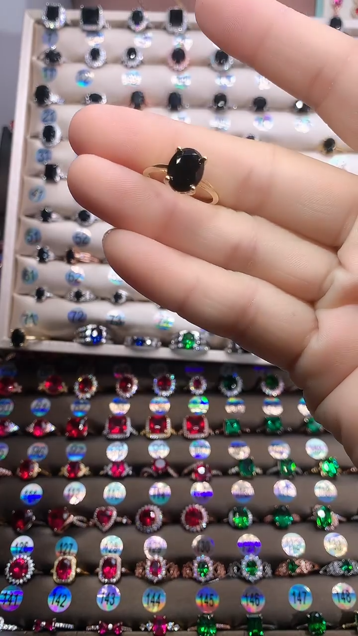【闪购商品】蓝宝石戒指银S925镶嵌金色8.10