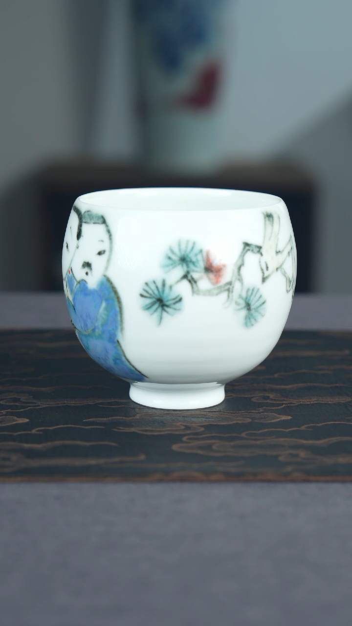 瓷片《美满图》主人杯