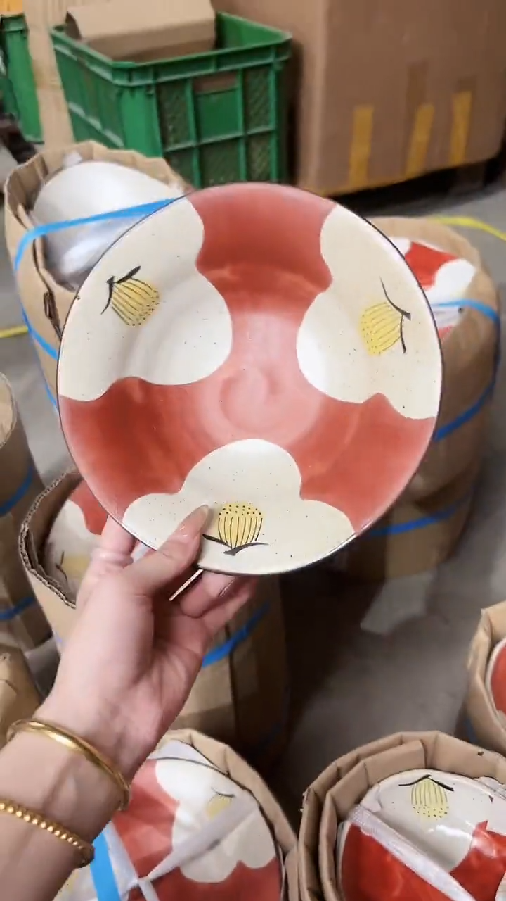 陶瓷濑户烧20cm草帽盘一个