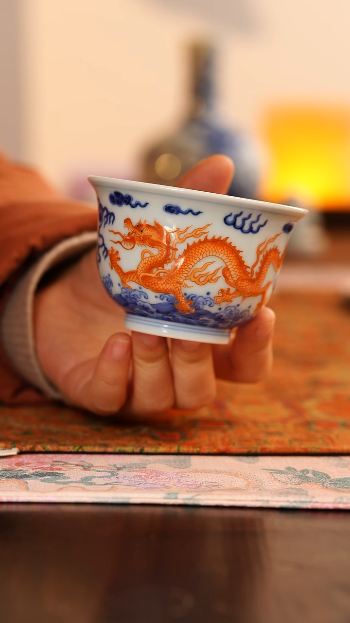 【闪购商品】锦玉青韵王琳窑矾红龙杯