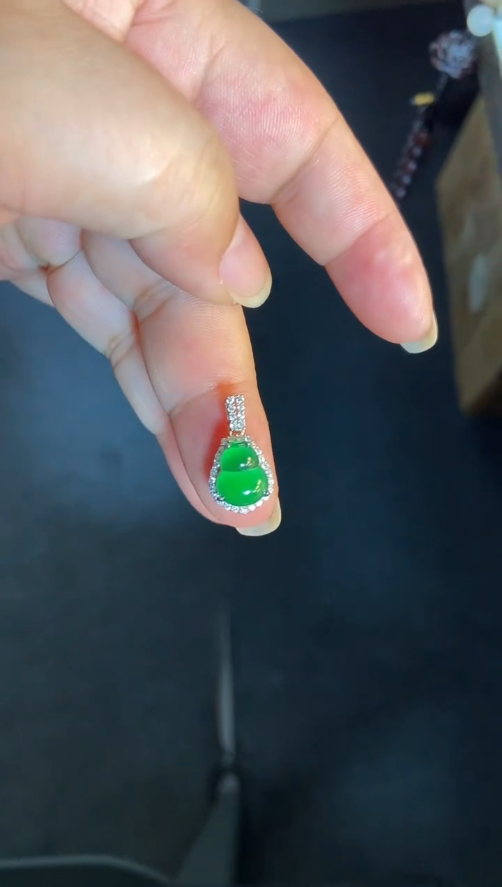 吊坠(不含链)银S925镶嵌翡翠1