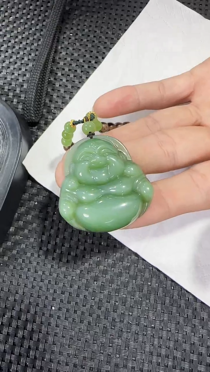 【闪购商品】和田玉（碧玉）吊坠未镶嵌粉青猫 佛公