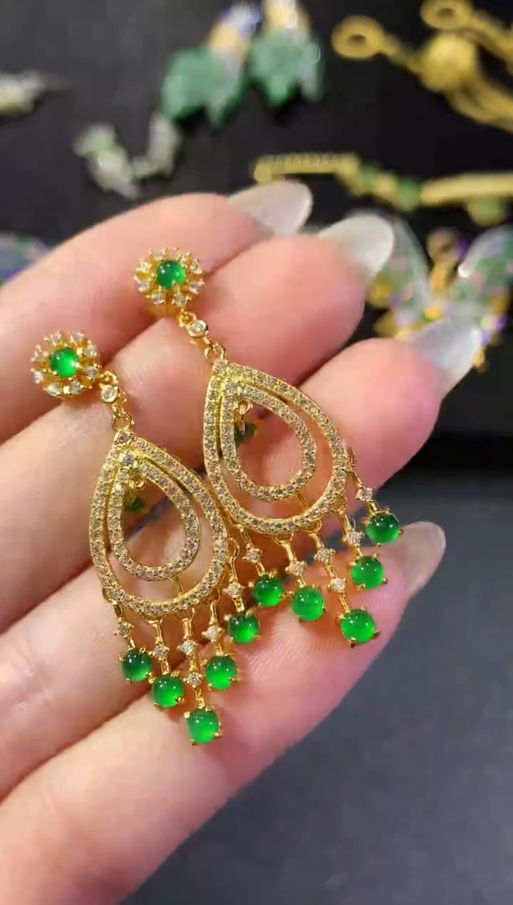 【闪购商品】翡翠耳饰银S925镶嵌132耳饰（多样性发货一件