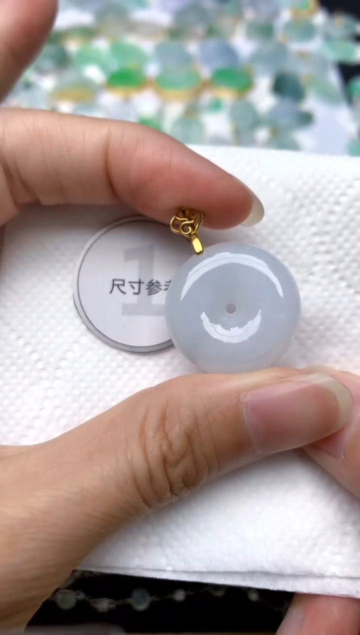 颈饰银S925镶嵌翡翠天然A货翡翠