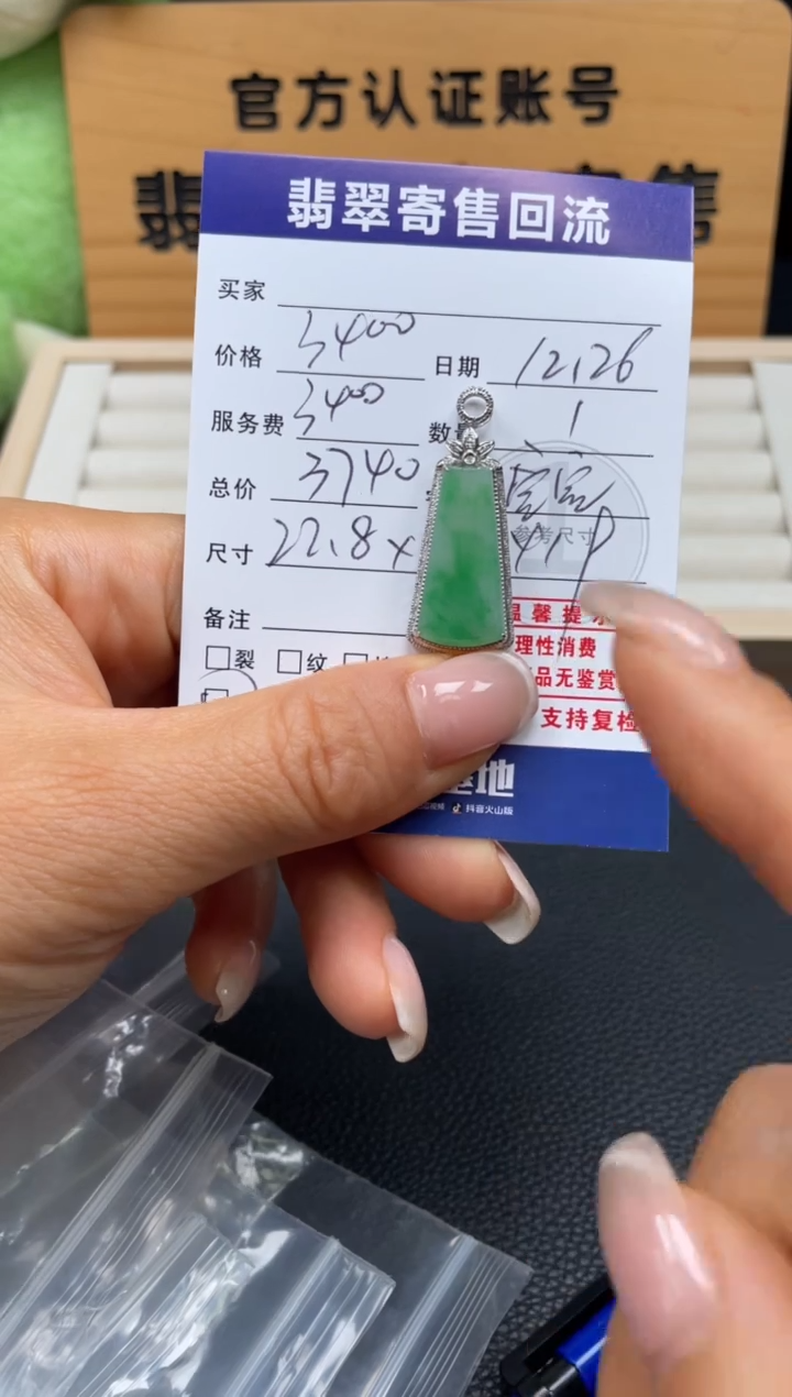 颈饰18K金镶嵌翡翠10152605