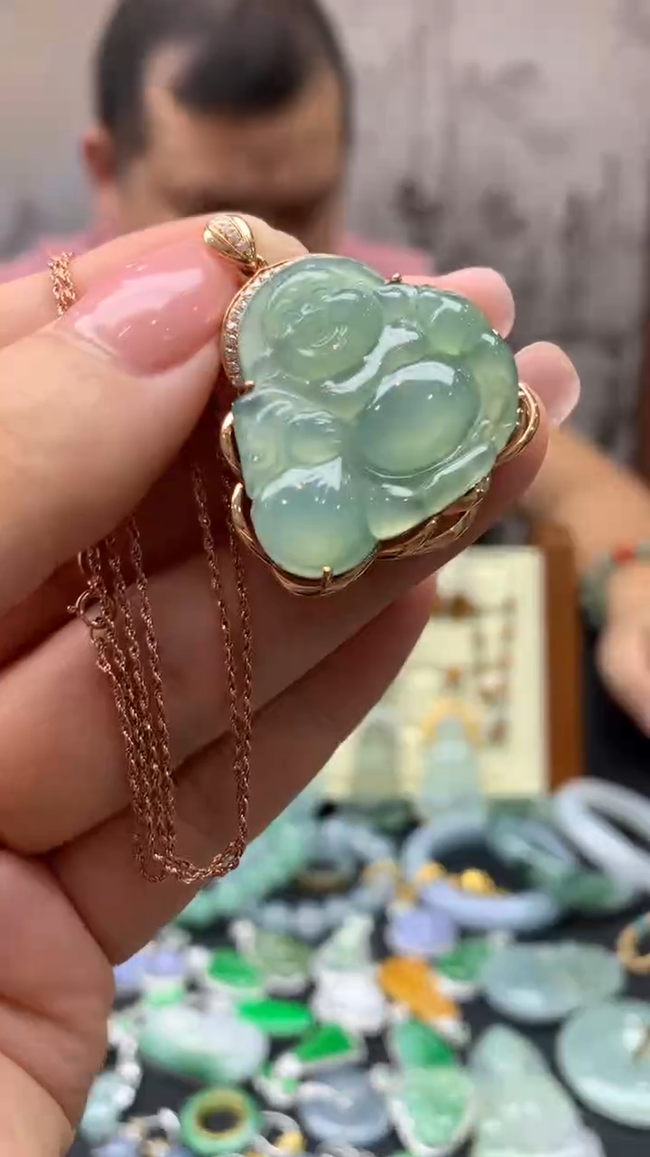 【闪购商品】翡翠颈饰18K金镶嵌32-天然翡翠