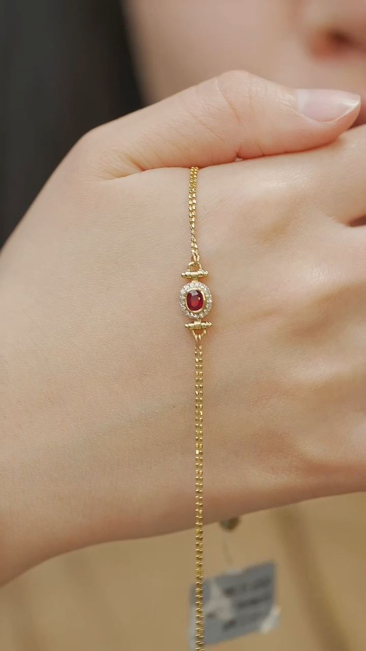 【闪购商品】红宝石手链18K金镶嵌0.35ct