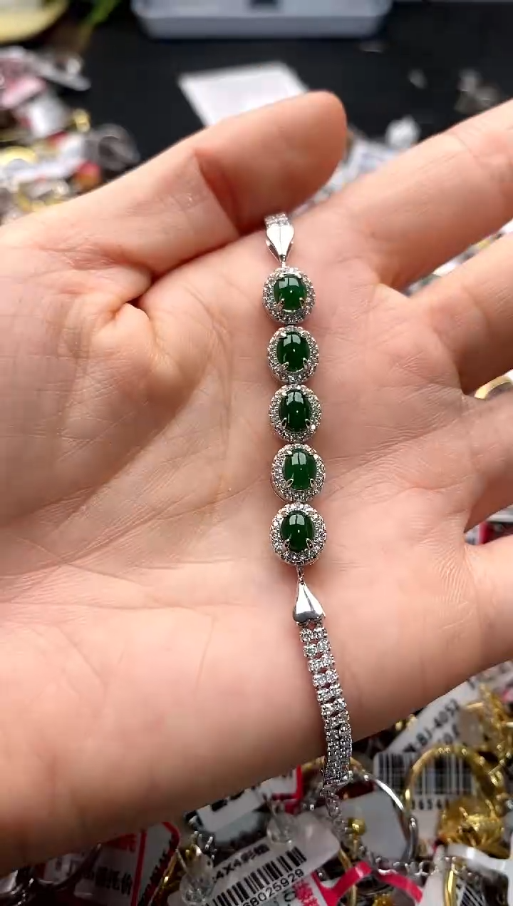 【闪购商品】翡翠戒指银S925镶嵌4444444     2