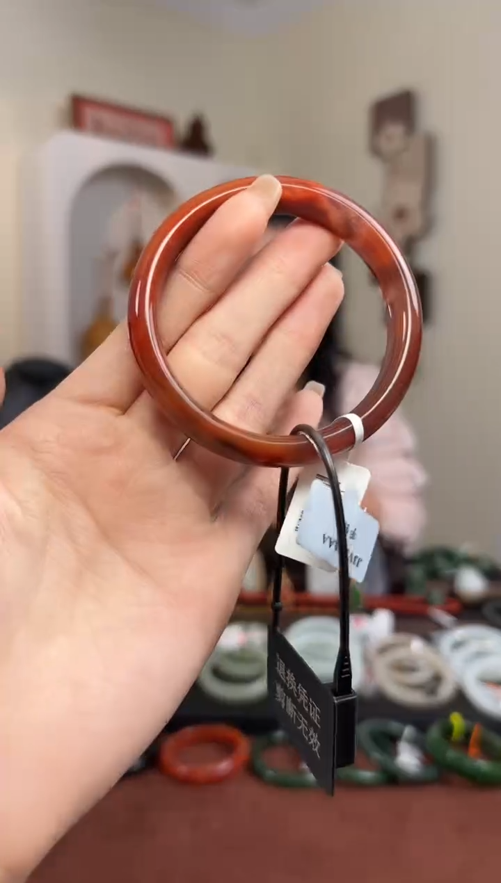 【闪购商品】南红玛瑙手镯未镶嵌S6- 54mm 