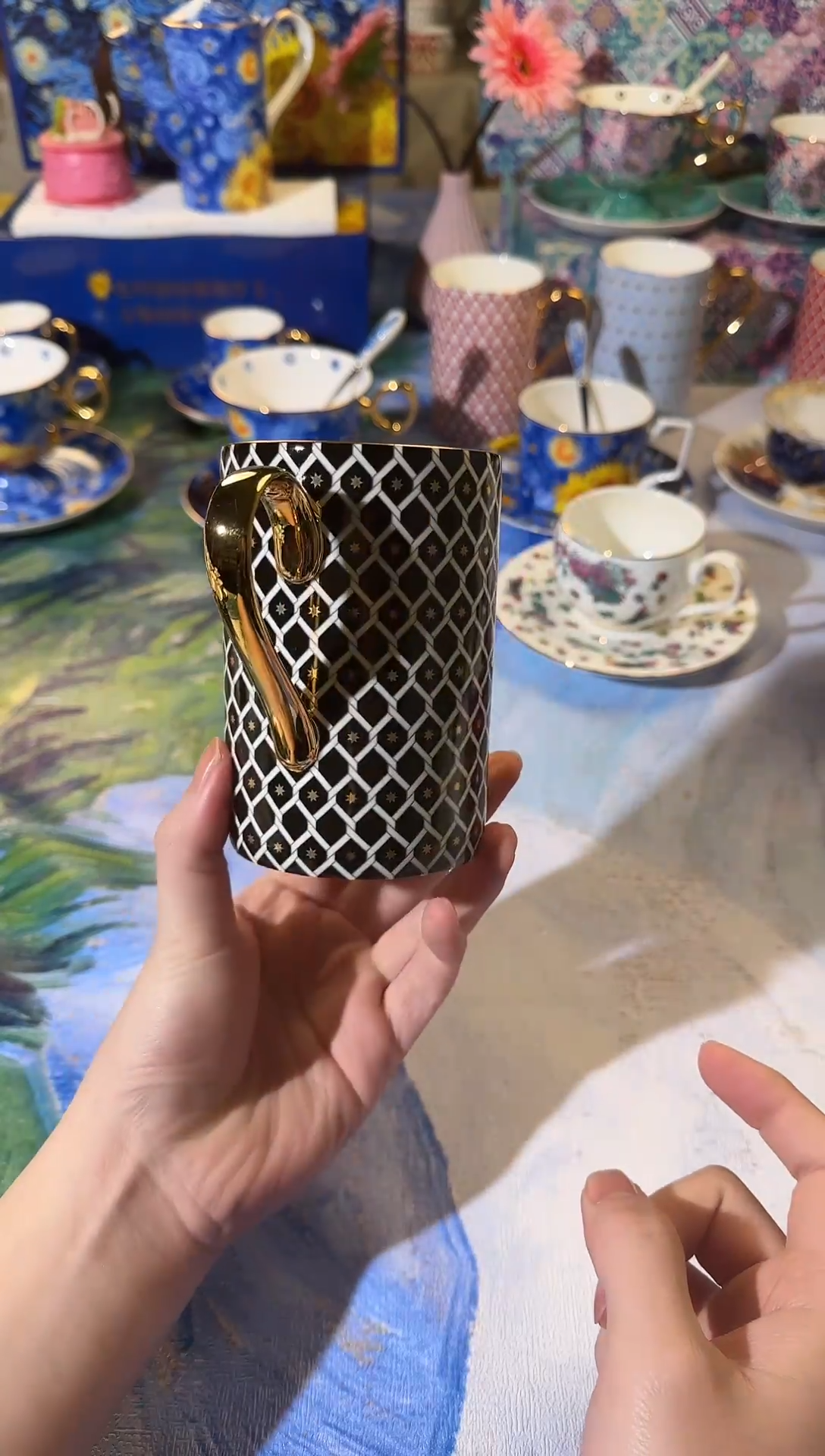 【闪购商品】瓷片骨瓷手绘描金（可进微波炉洗碗机）