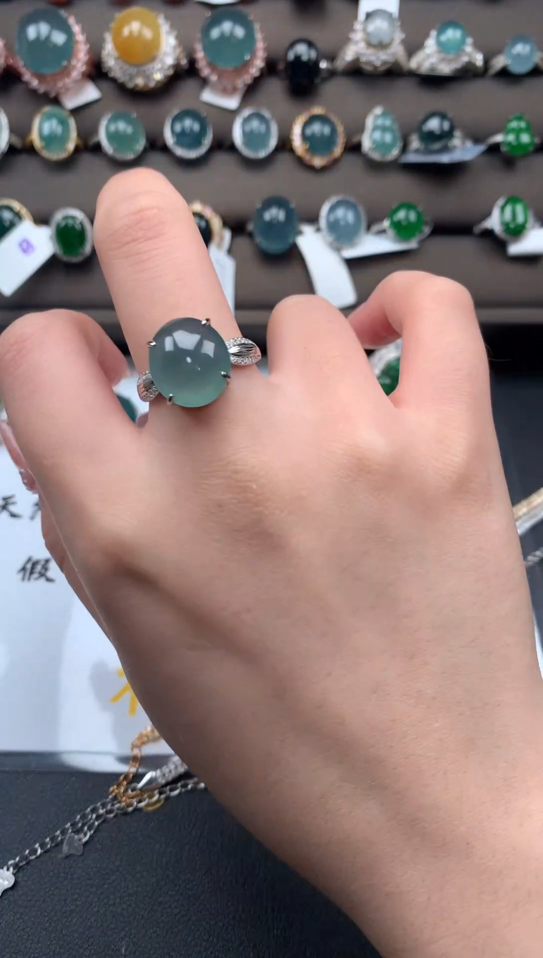 【闪购商品】翡翠戒指银S925镶嵌52141