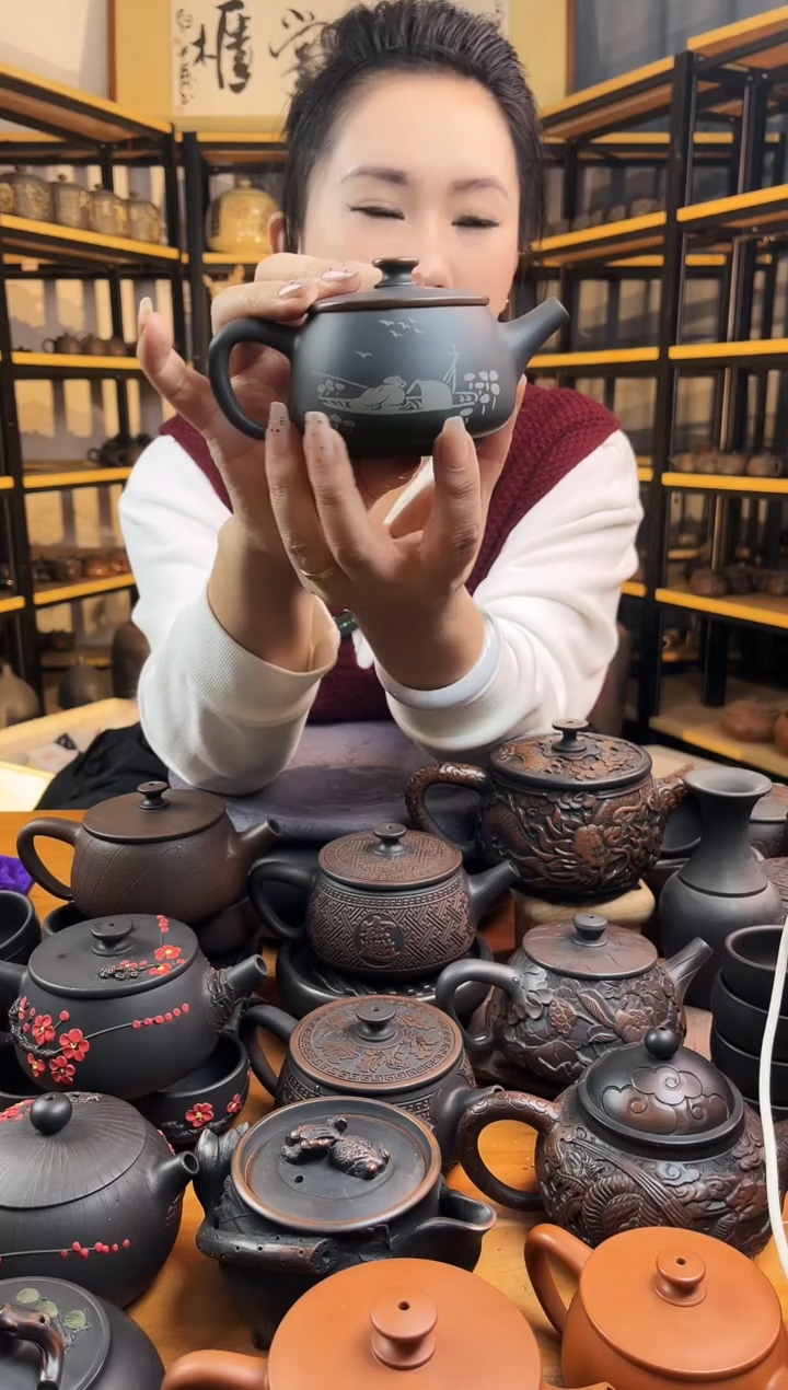 【闪购商品】壶无礼盒网孔 老人垂钓 大口汉瓦  