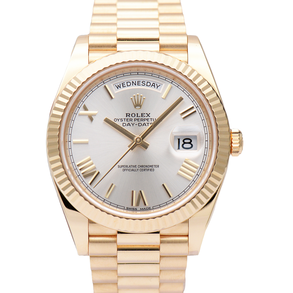 99新 Rolex/劳力士 星期日历型228238银罗马18K黄金/40mm男表