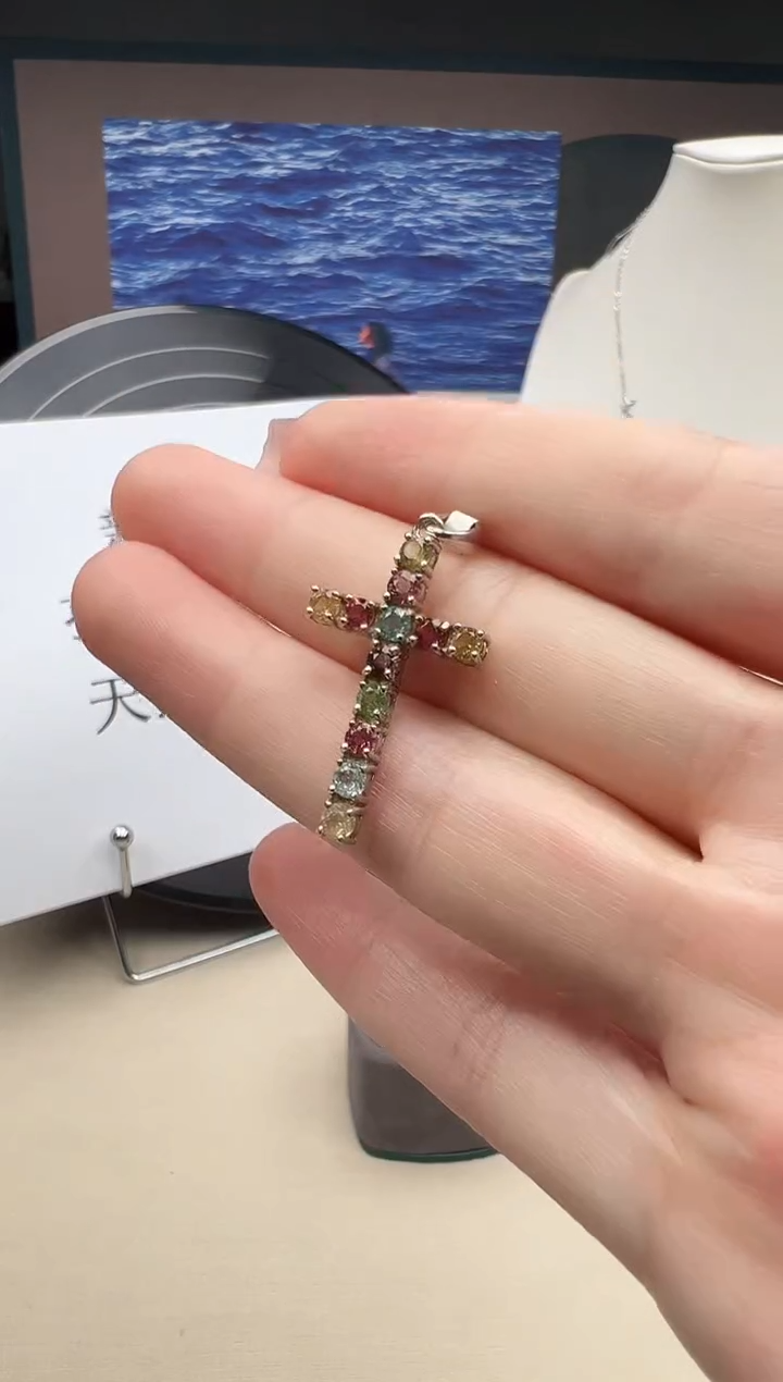 颈饰银S925镶嵌碧玺1