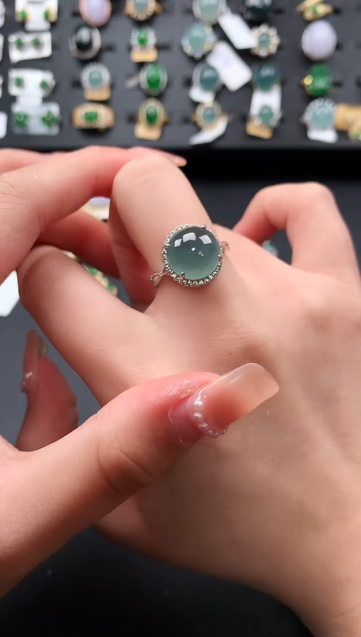 【闪购商品】翡翠戒指银S925镶嵌52142141