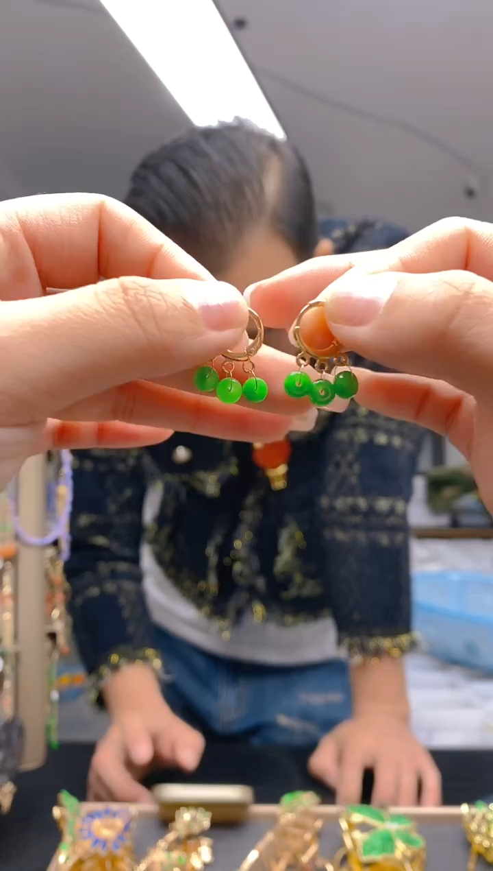 【闪购商品】翡翠耳饰合金222翡翠耳包