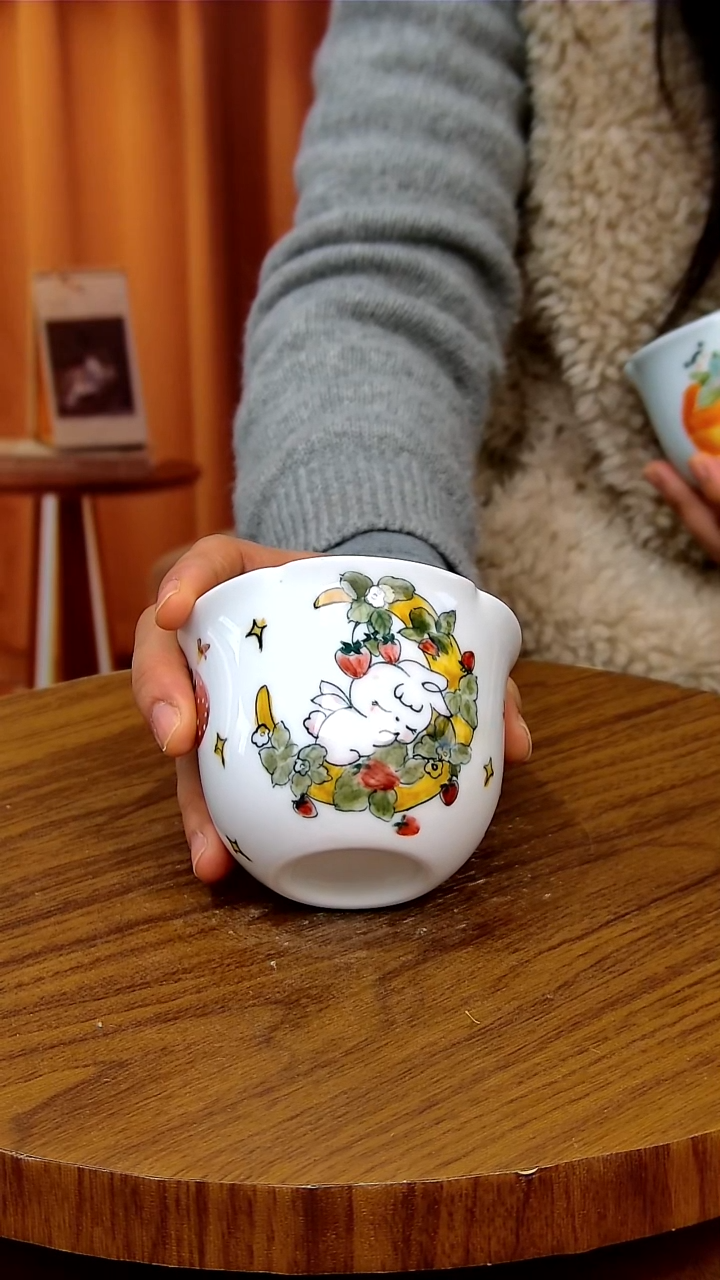 杯子陶景德镇手工手绘釉下彩陶瓷 