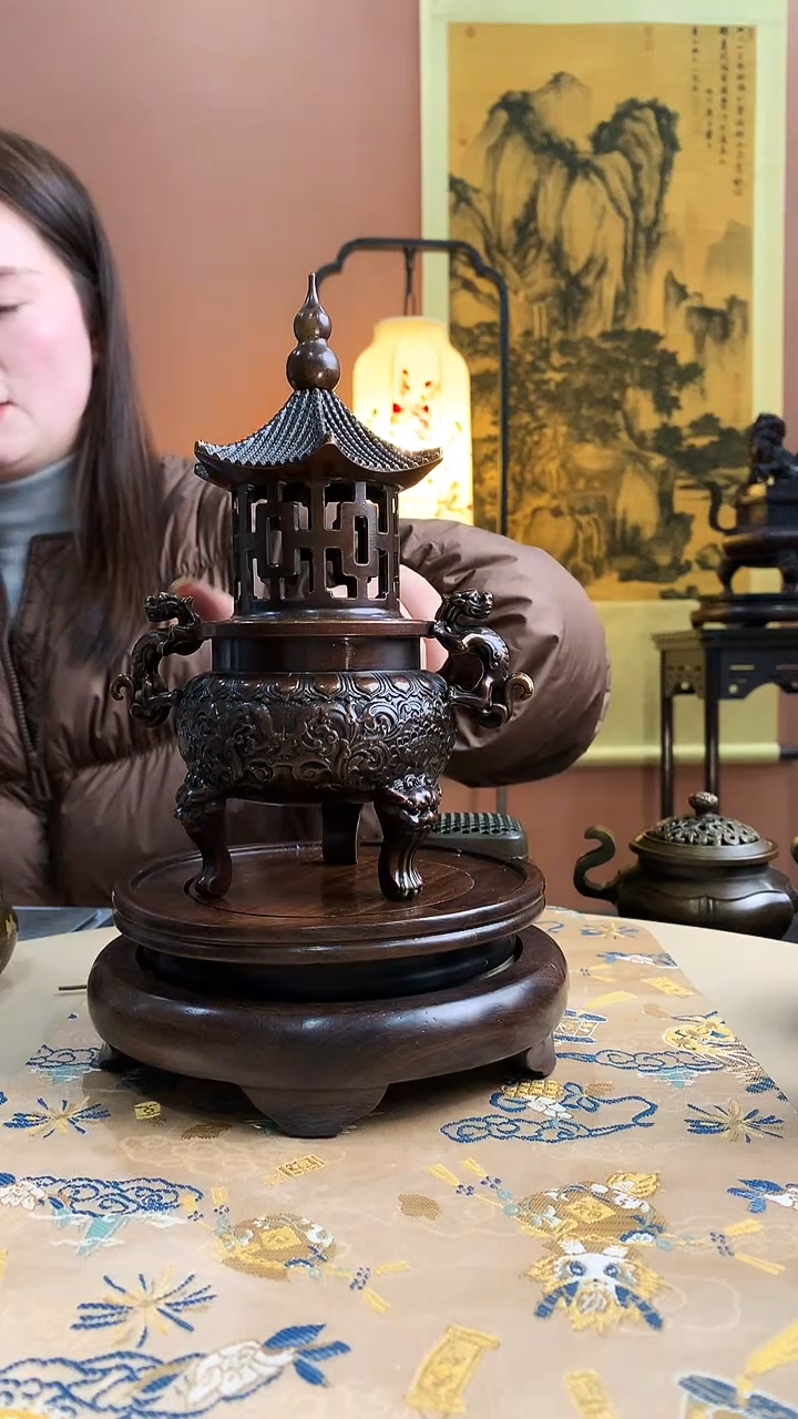 仿古苏工三足鼎式炉