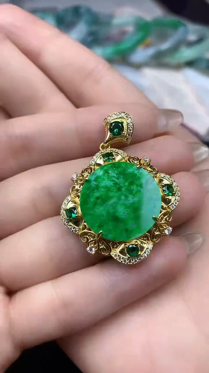 【闪购商品】翡翠颈饰银S925镶嵌颈饰