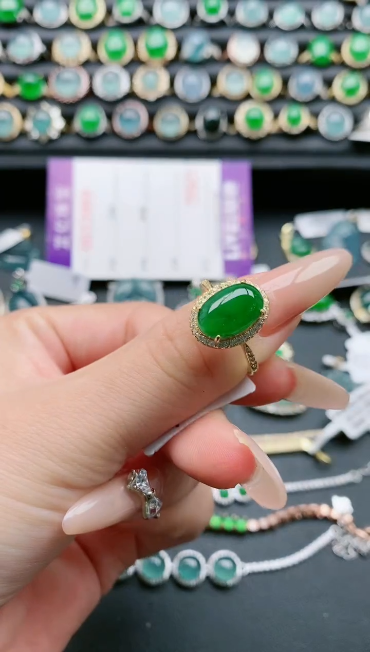 【闪购商品】翡翠戒指银S925镶嵌1111111