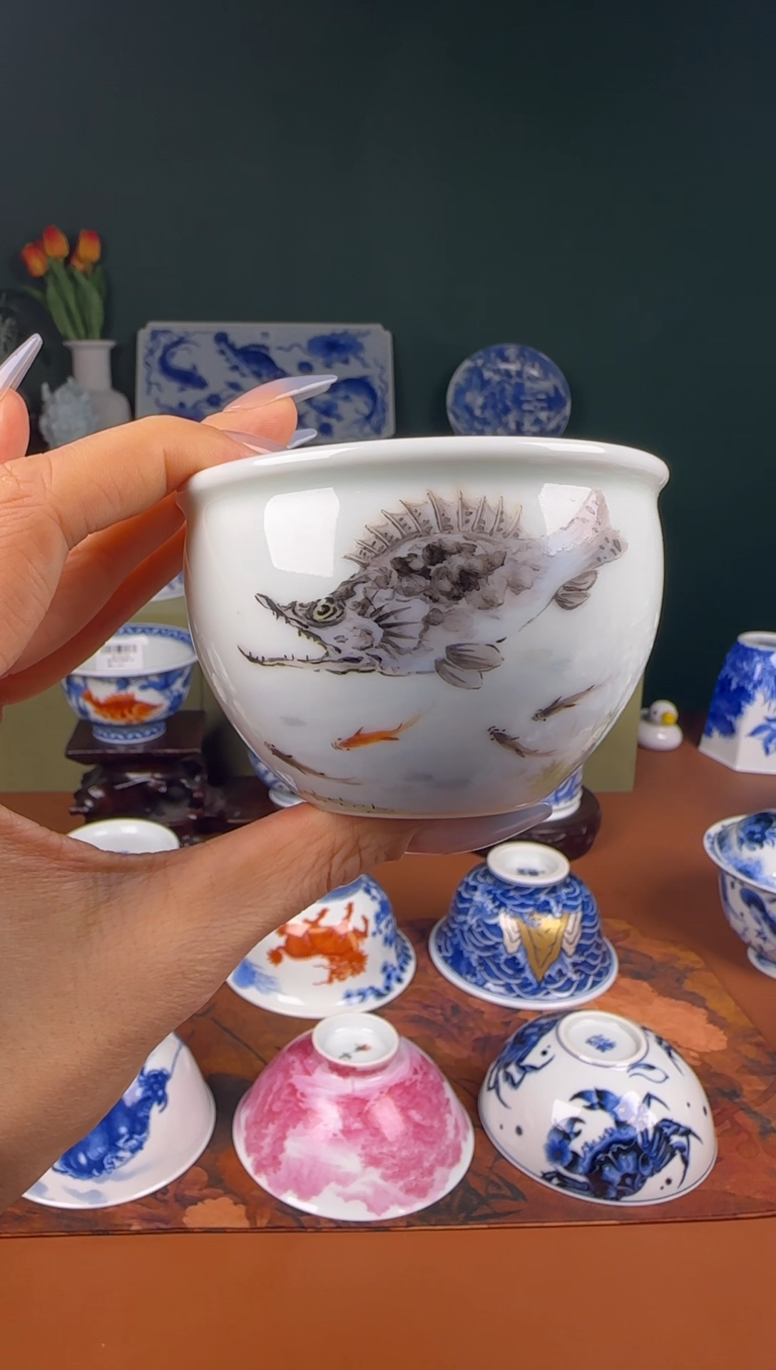 【闪购商品】杯论艺堂。 鳜鱼。 鱼缸杯