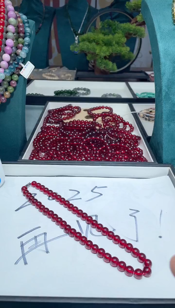 图片款 10mm酒红项链