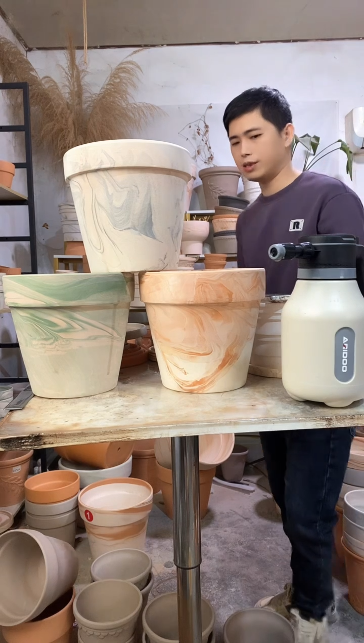 23*21陶盆3色组合 3盆无托