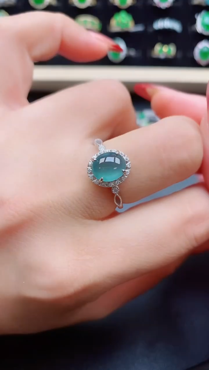 【闪购商品】翡翠戒指银S925镶嵌321321