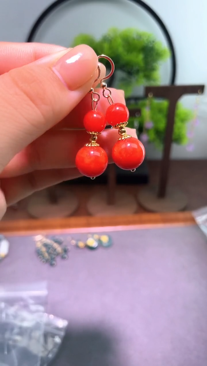 银S925镶嵌翡翠耳饰708800