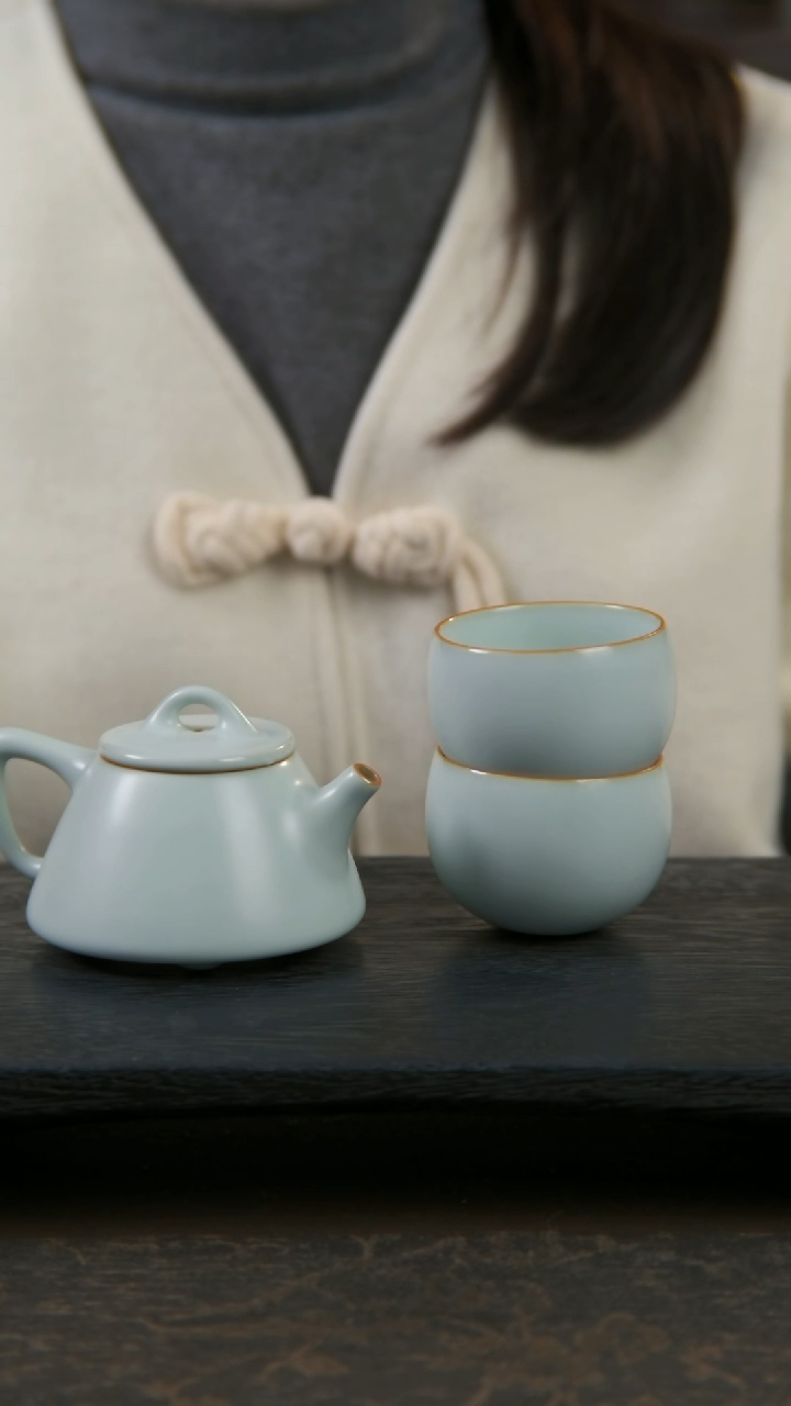 【闪购商品】杯石瓢青玉茶组1套