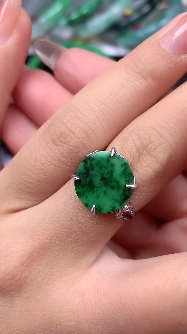 【闪购商品】翡翠戒指银S925镶嵌戒指