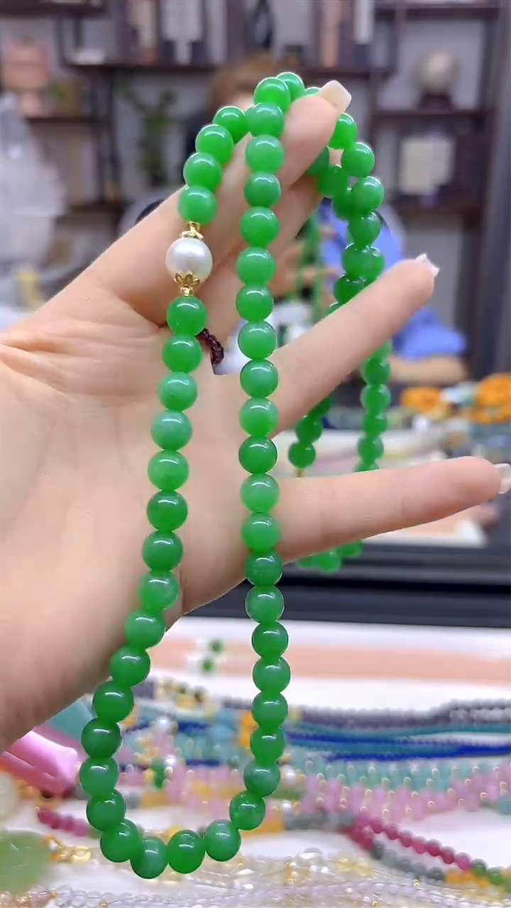 翡翠未镶嵌项链DIY款X90