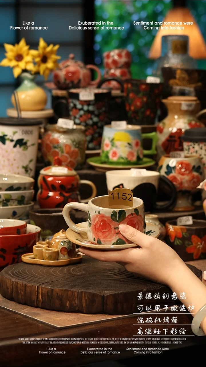 陶瓷景德镇高温釉下彩手工手绘款式@A1152@