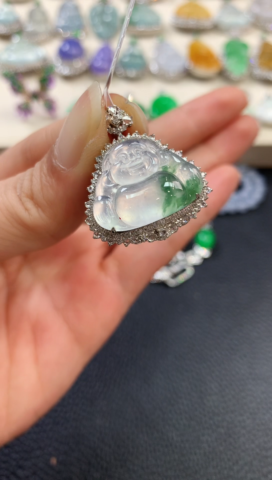 【闪购商品】翡翠吊坠(不含链)18K金镶嵌n51     