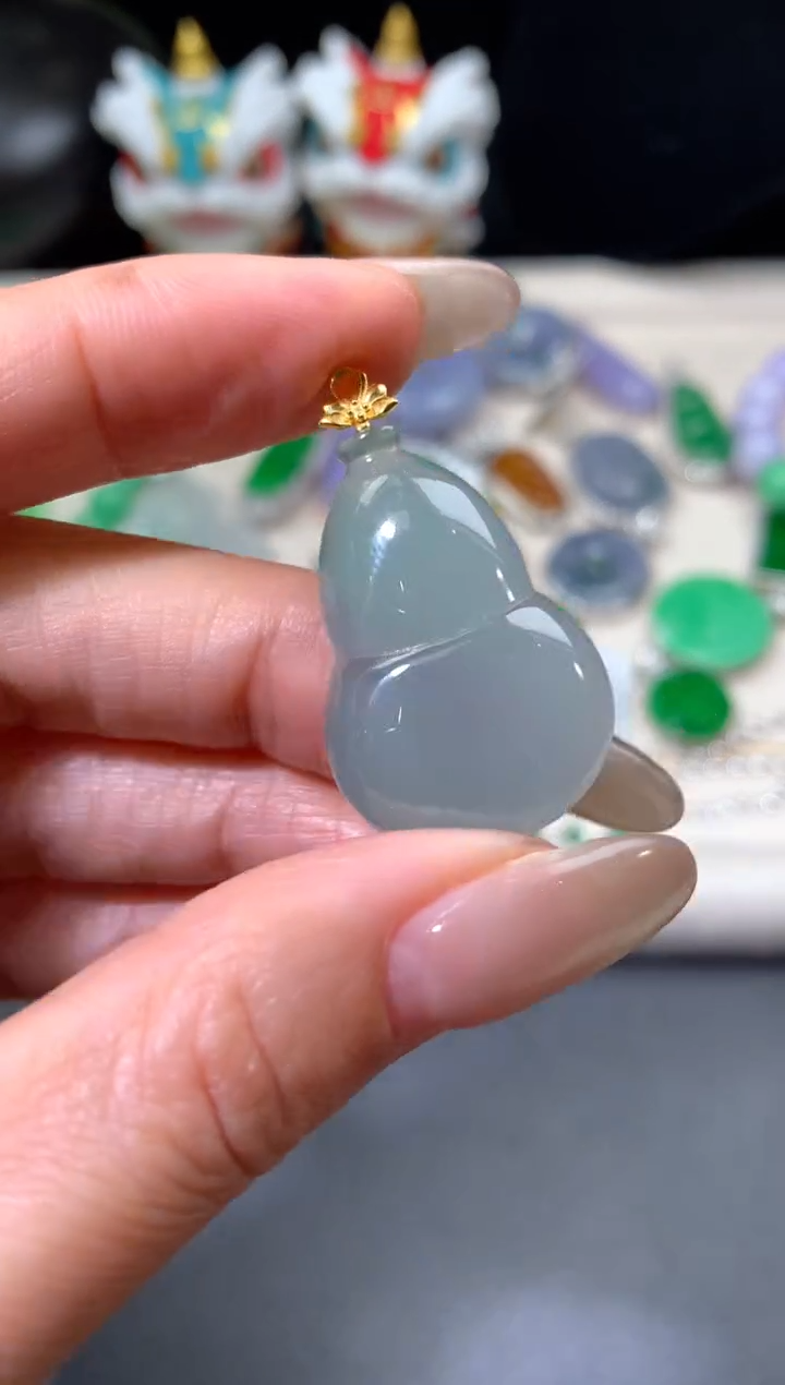 吊坠(不含链)18K金镶嵌翡翠翡翠