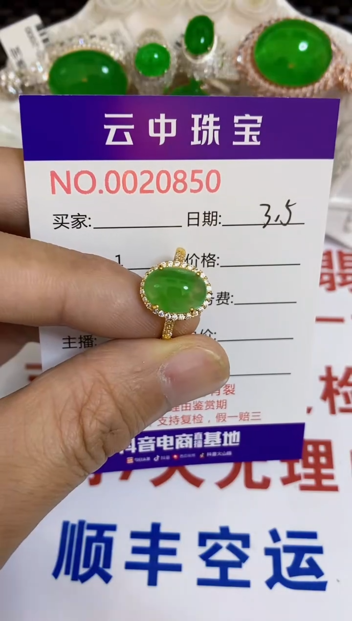 【闪购商品】翡翠戒指银S925镶嵌/0850