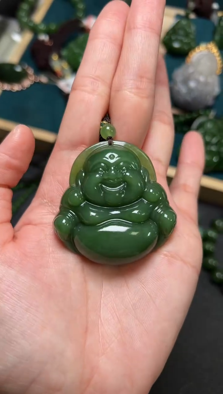 【闪购商品】和田玉（碧玉）颈饰未镶嵌碧玉47×48×12左右