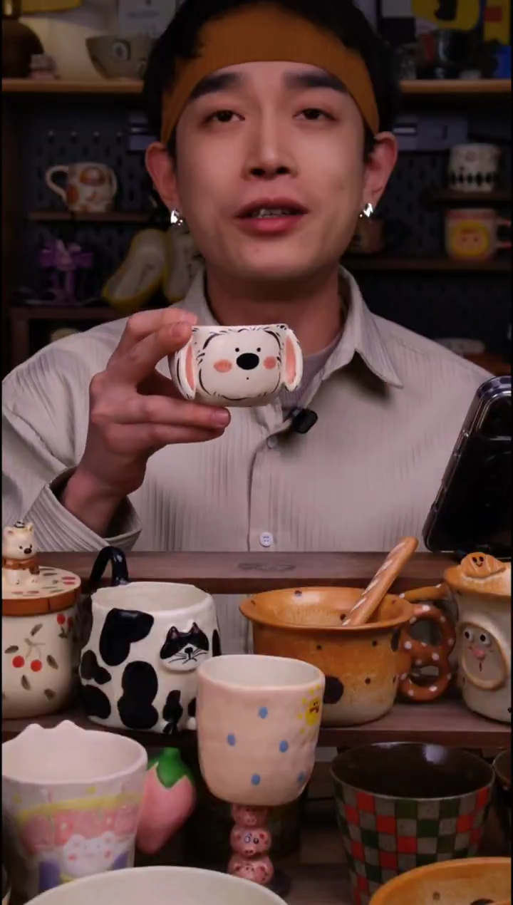 杯子陶景德镇可爱设计师款陶瓷